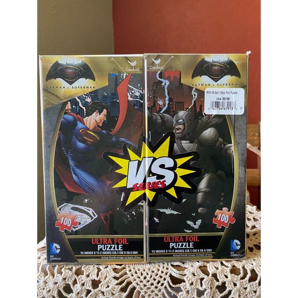 BATMAN V SUPERMAN PUZZLE - 2 Puzzles - NEW - Ultra Foil - 100 Pcs. Each - 15x11 - Picture 1 of 9